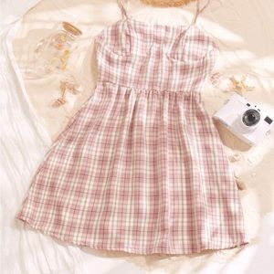 SHEIN plaid bustier sundress